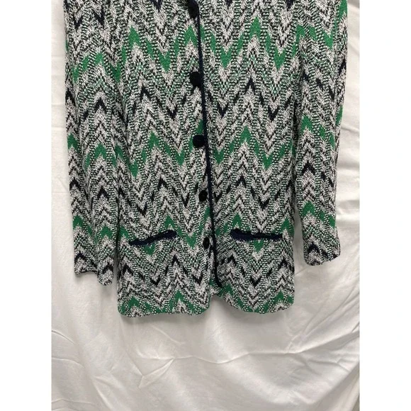 Vintage Pendleton Silk Cotton Cardigan M Chevron Grandpacore Heritage Luxury - Picture 4 of 8